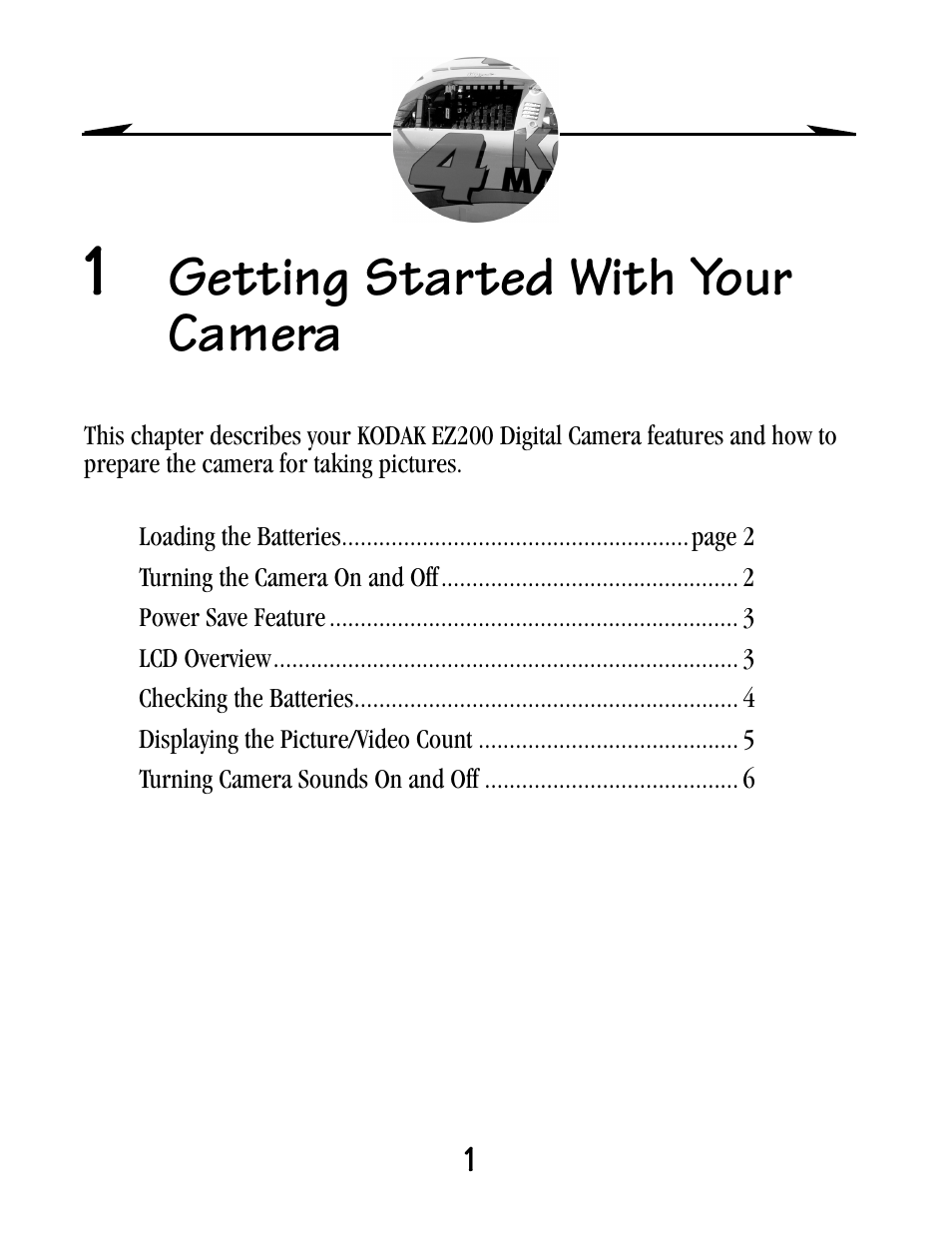 1 getting started with your camera, Getting started with your camera | Kodak EZ200 User Manual | Page 17 / 81