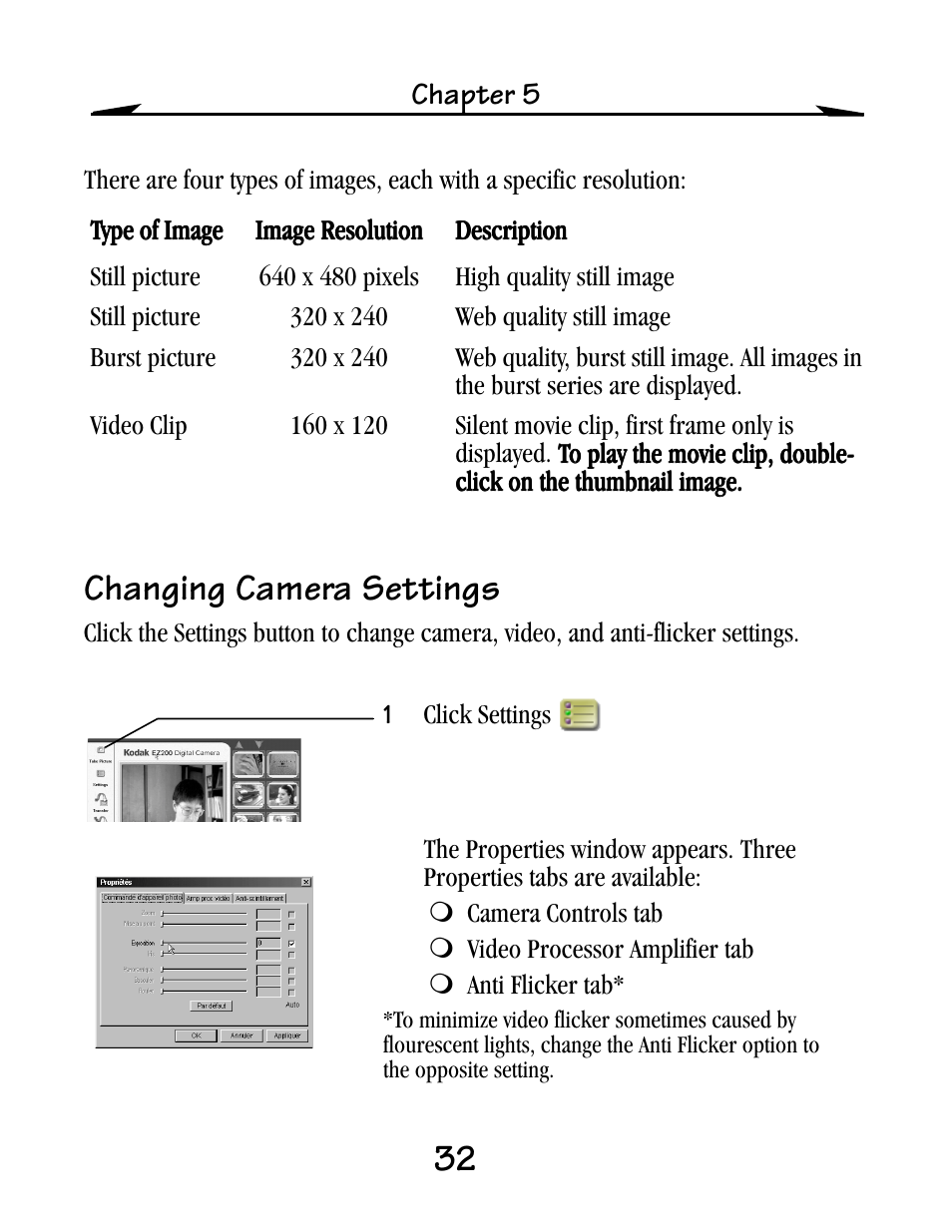 Changing camera settings | Kodak EZ200 User Manual | Page 48 / 81