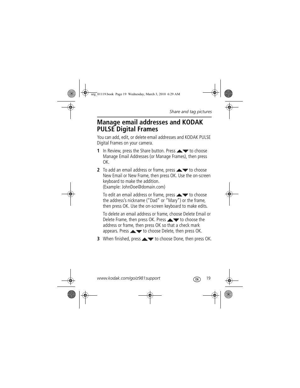 Kodak Z981 User Manual | Page 19 / 29