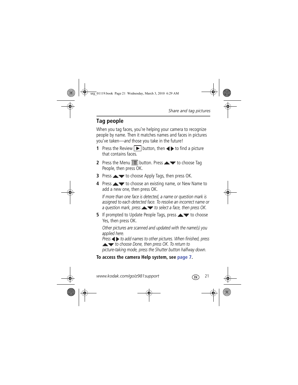 Kodak Z981 User Manual | Page 21 / 29