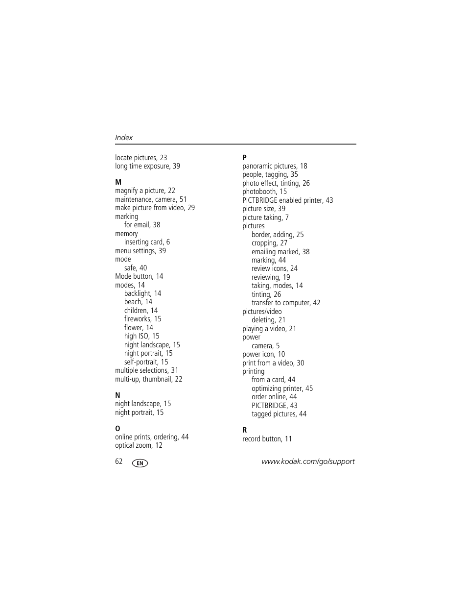 Kodak MD55 User Manual | Page 68 / 70