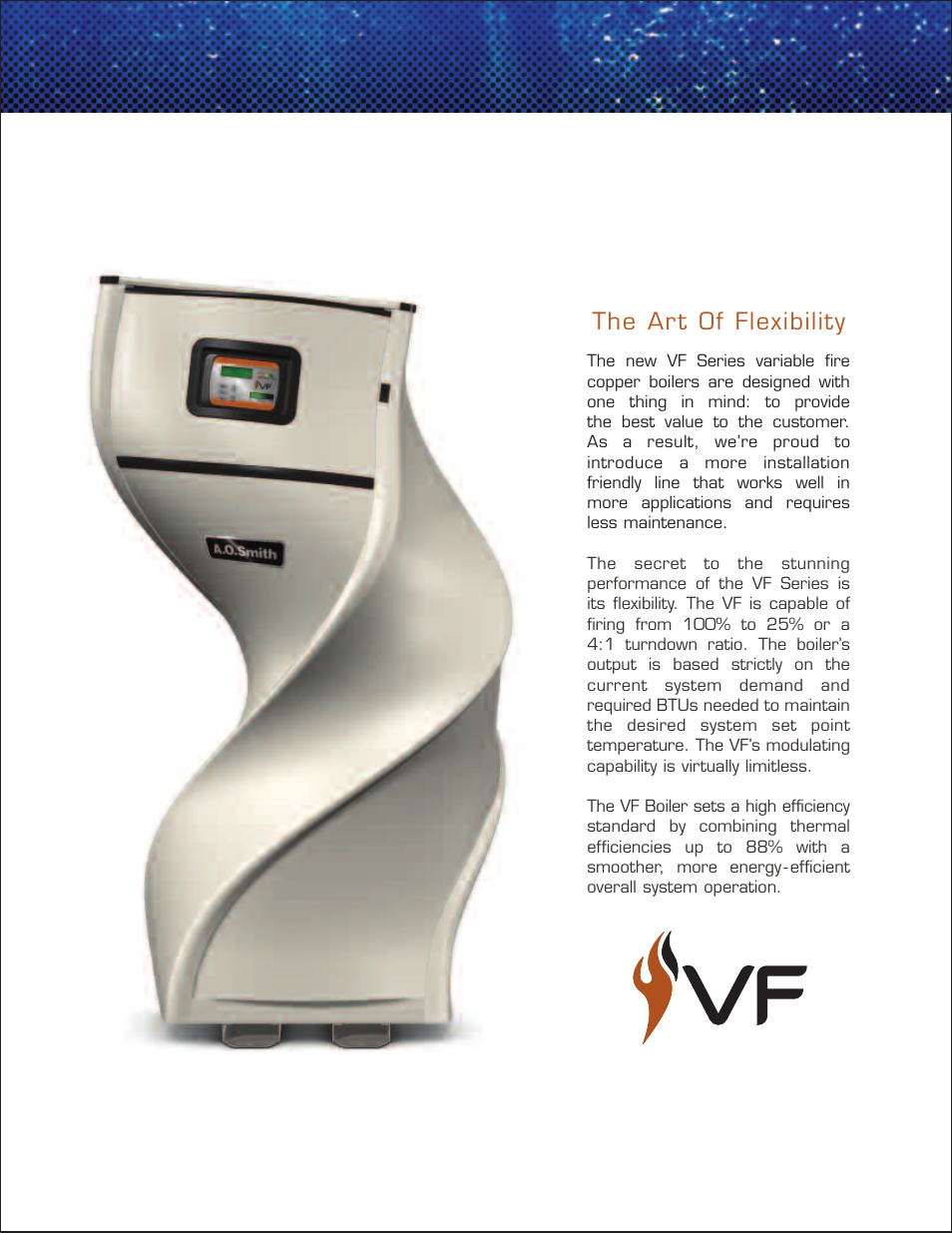 The ar t of flexibility | A.O. Smith VF Series User Manual | Page 2 / 6