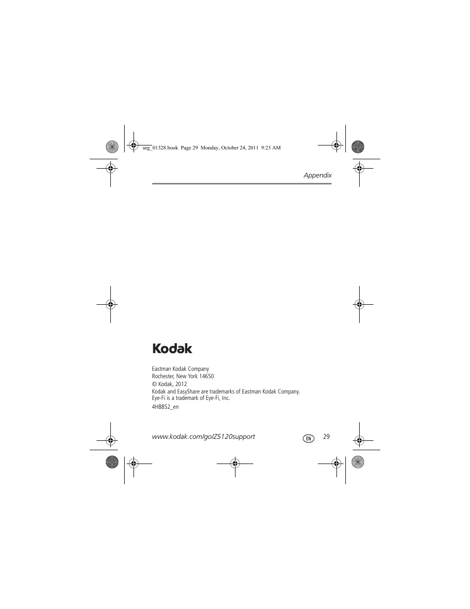 Kodak Z5120 User Manual | Page 29 / 29