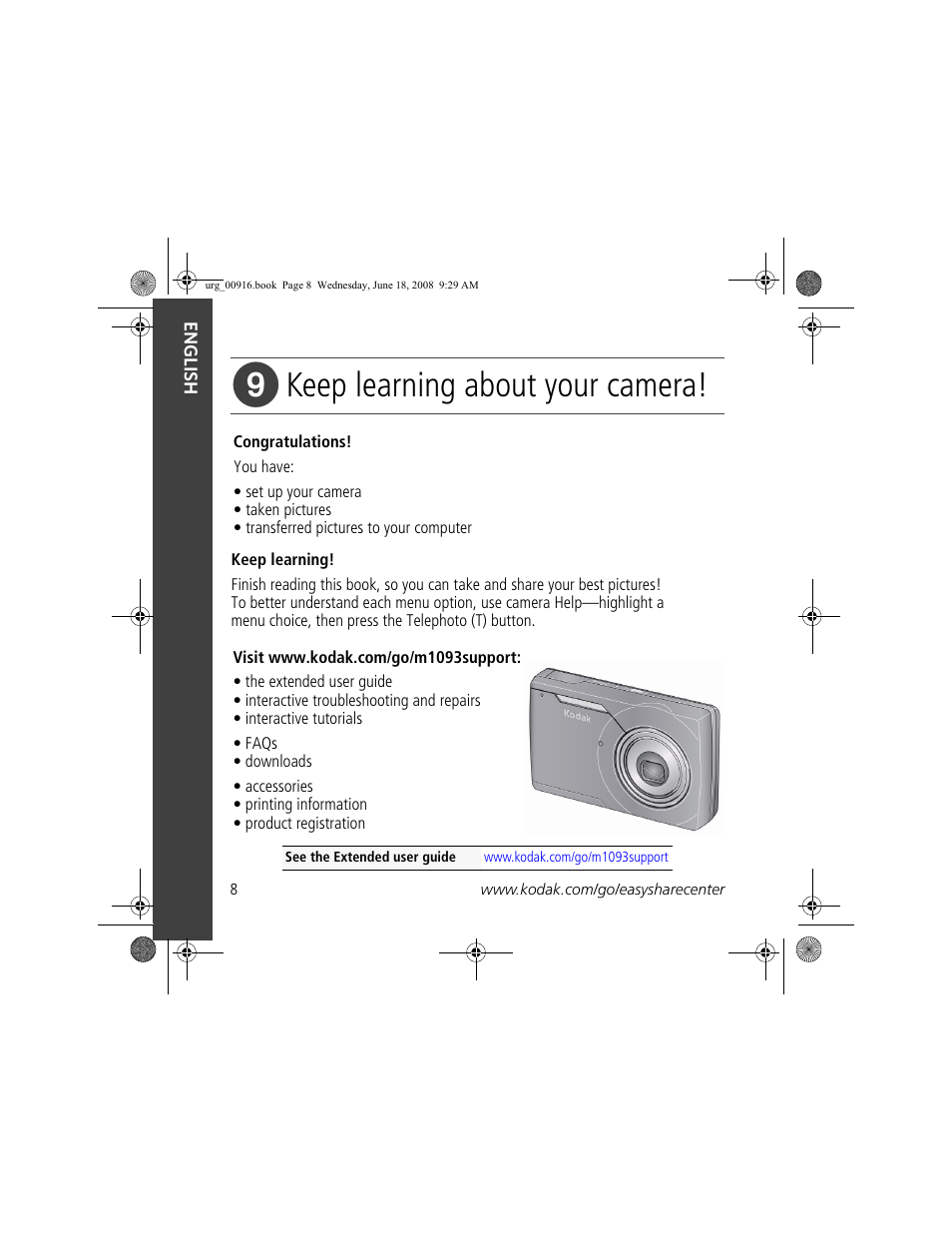 Keep learning about your camera | Kodak M1093 IS User Manual | Page 8 / 28
