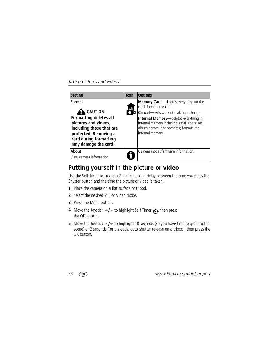 Putting yourself in the picture or video | Kodak Z7590 User Manual | Page 48 / 104