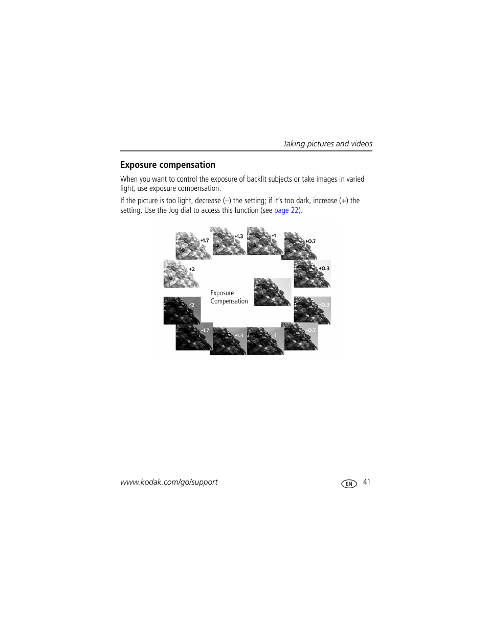 Exposure compensation | Kodak Z7590 User Manual | Page 51 / 104