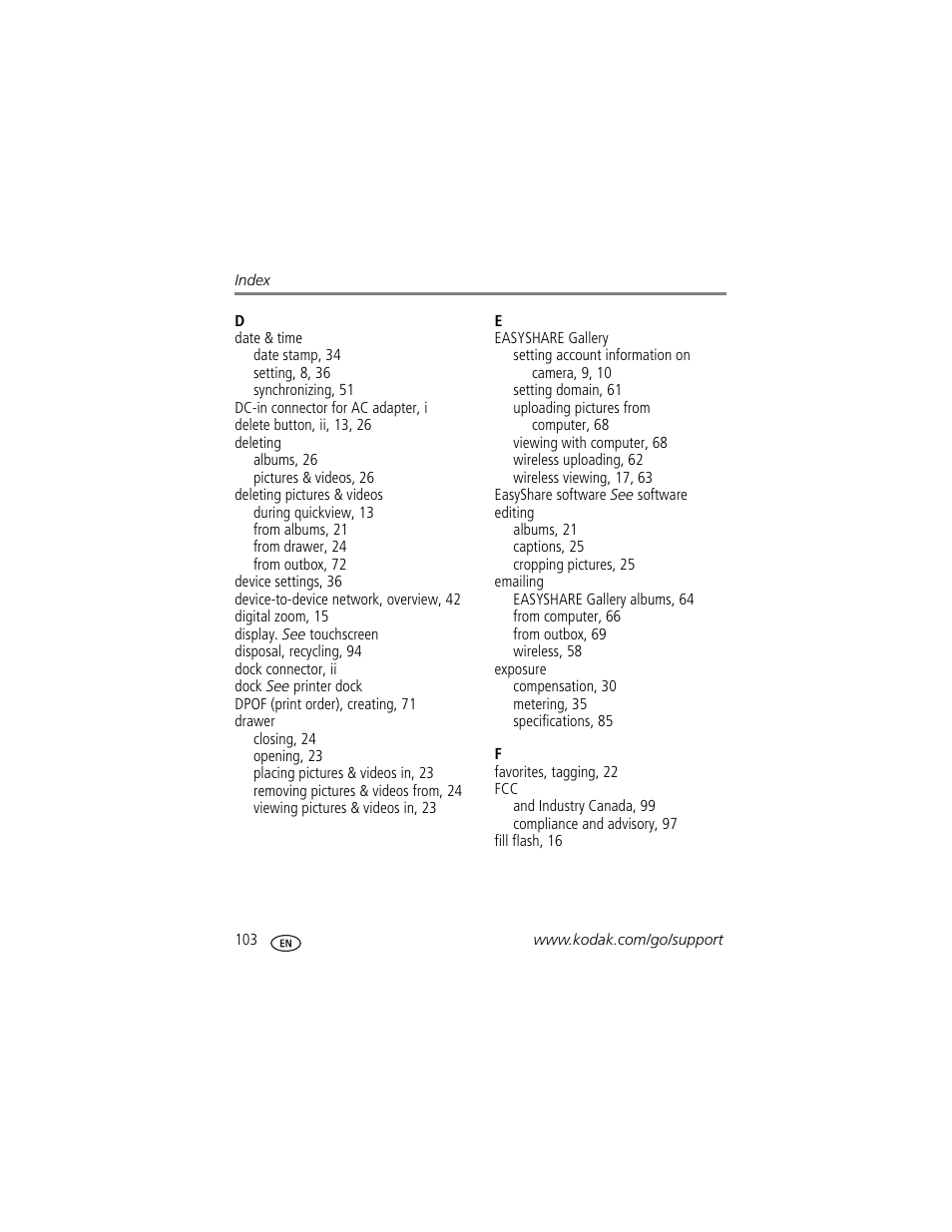 Kodak 4 MP User Manual | Page 110 / 118