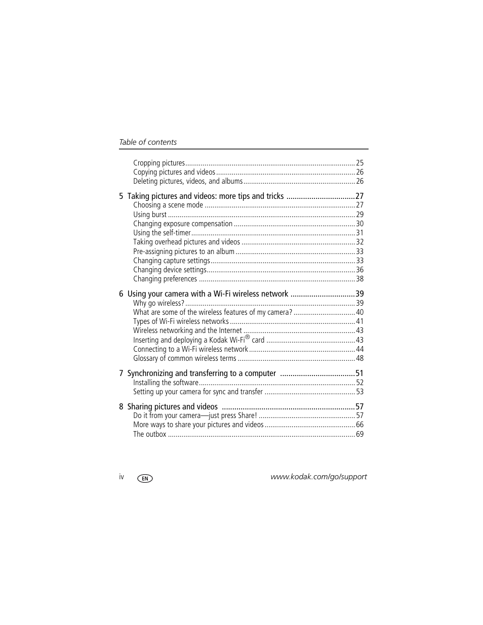 Kodak 4 MP User Manual | Page 6 / 118