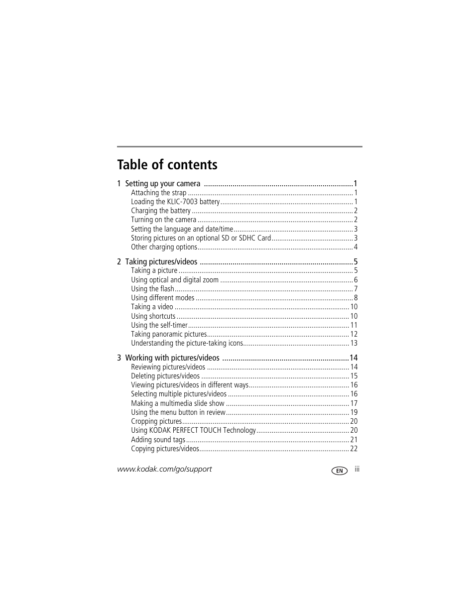 Kodak M380 User Manual | Page 5 / 69