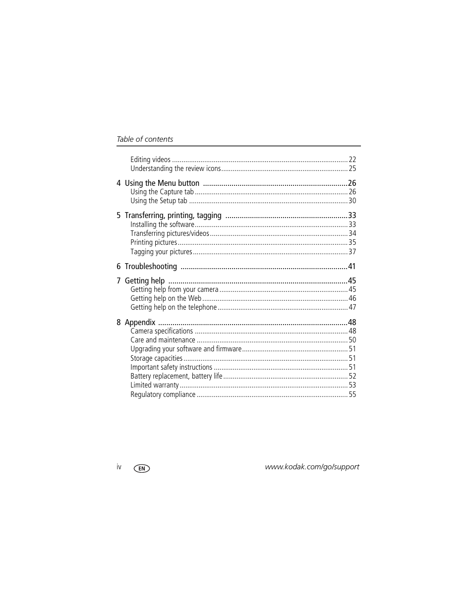 Kodak M380 User Manual | Page 6 / 69