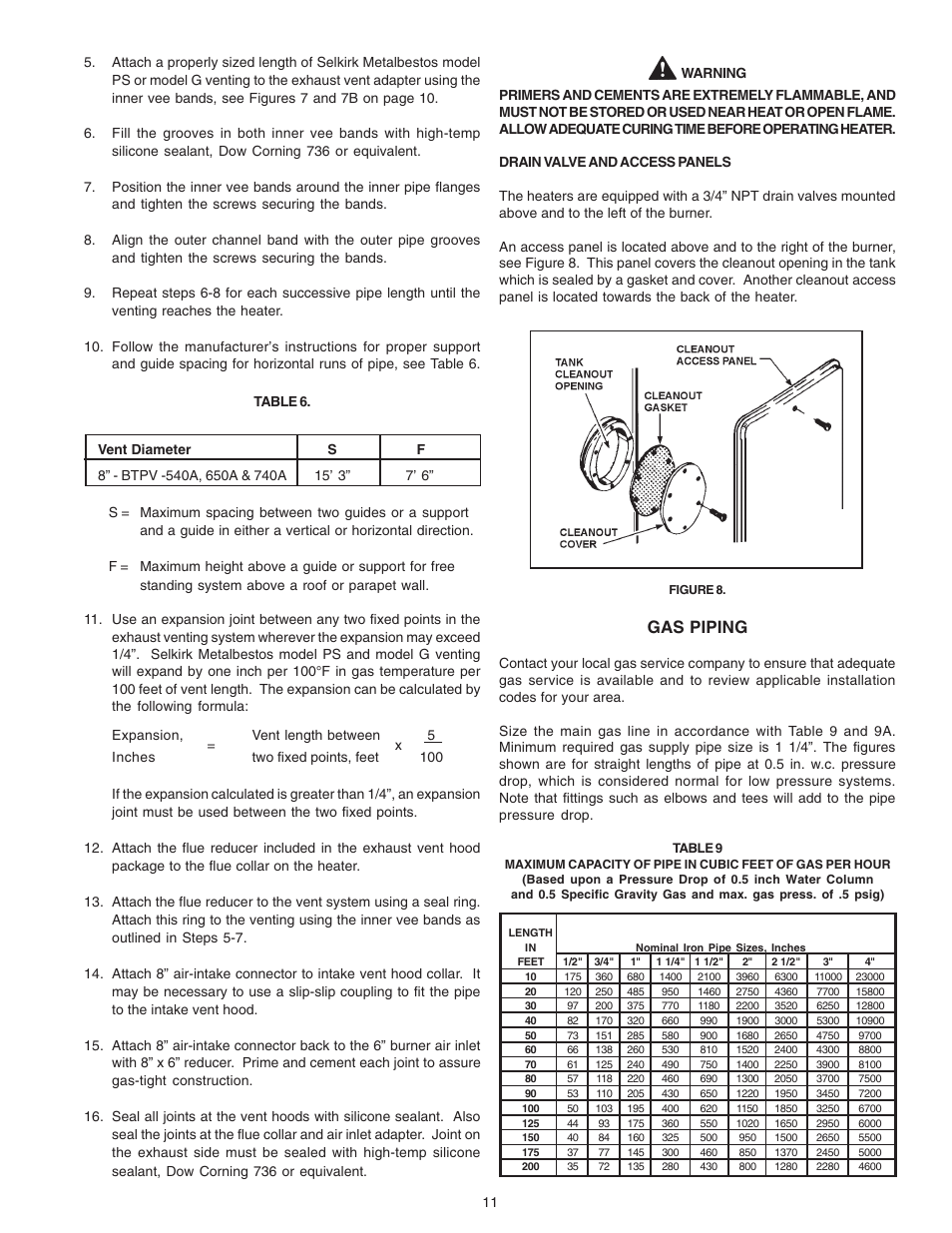 Gas piping | A.O. Smith 650A User Manual | Page 11 / 36