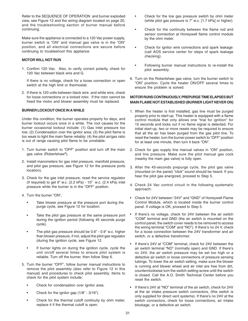 A.O. Smith 650A User Manual | Page 31 / 36