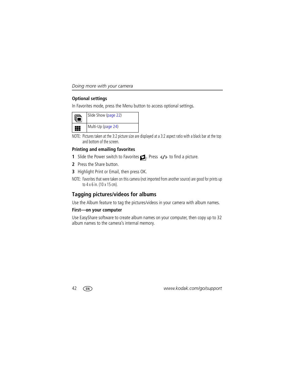 Tagging pictures/videos for albums | Kodak ZD710 User Manual | Page 48 / 79