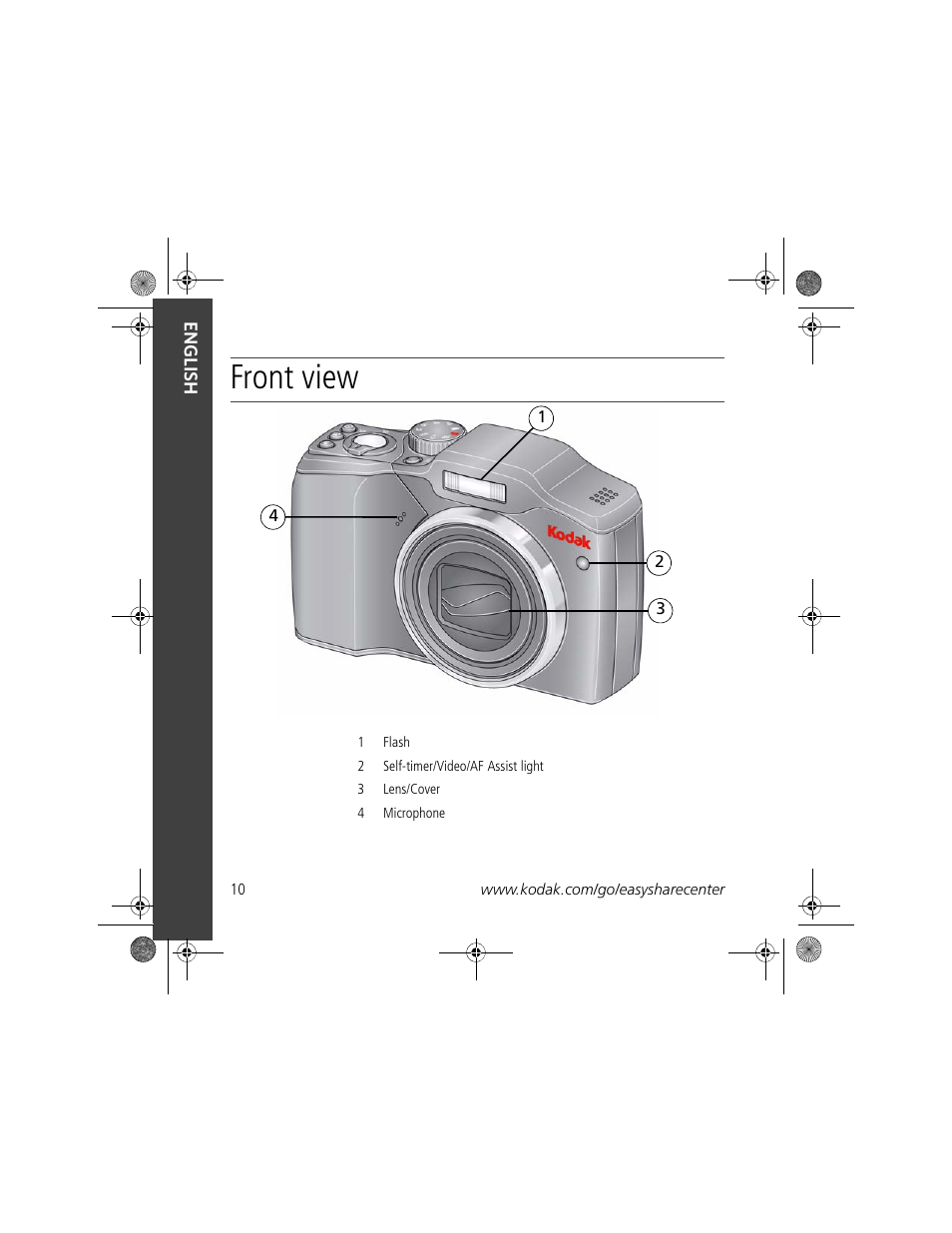 Front view | Kodak Z915 User Manual | Page 10 / 28