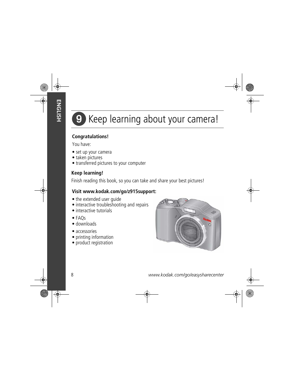 Keep learning about your camera | Kodak Z915 User Manual | Page 8 / 28