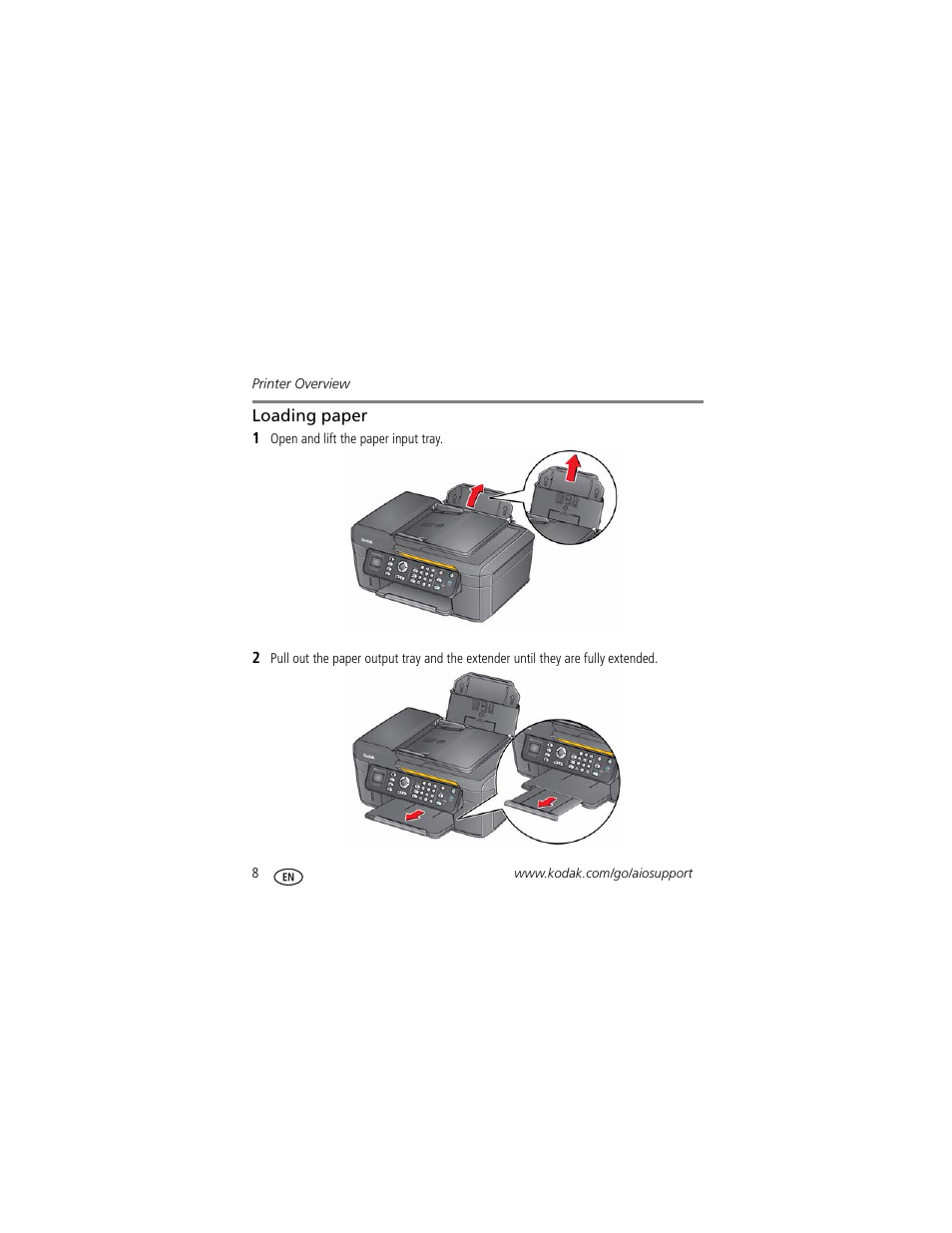 Loading paper | Kodak ESP Office 2170 User Manual | Page 14 / 36