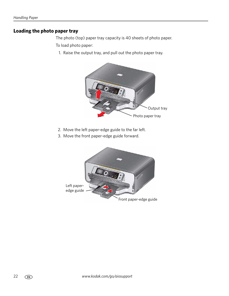 Loading the photo paper tray | Kodak ESP 7250 User Manual | Page 28 / 95