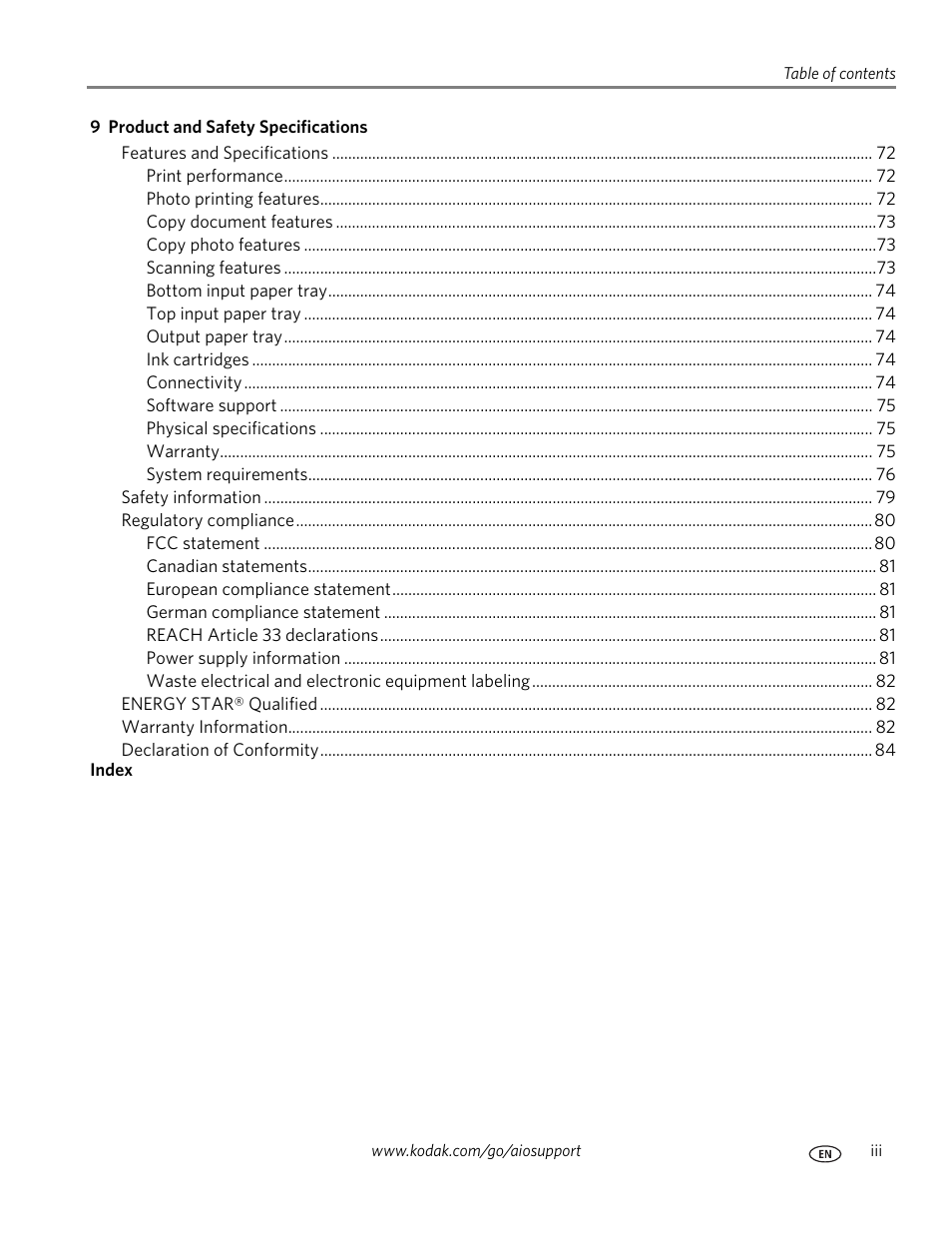 Kodak ESP 7250 User Manual | Page 5 / 95