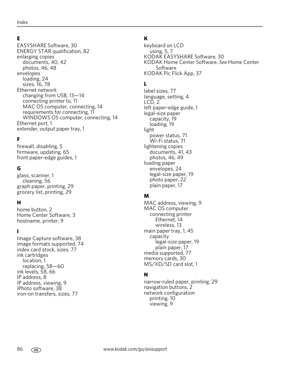 Kodak ESP 7250 User Manual | Page 92 / 95