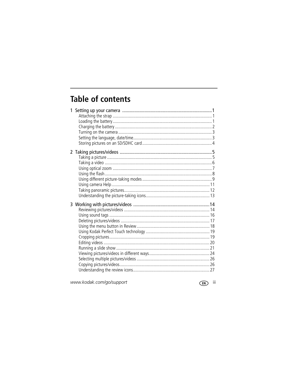 Kodak M863 User Manual | Page 5 / 80