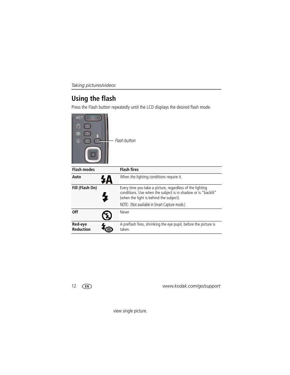 Using the flash | Kodak MINI M200 User Manual | Page 18 / 69