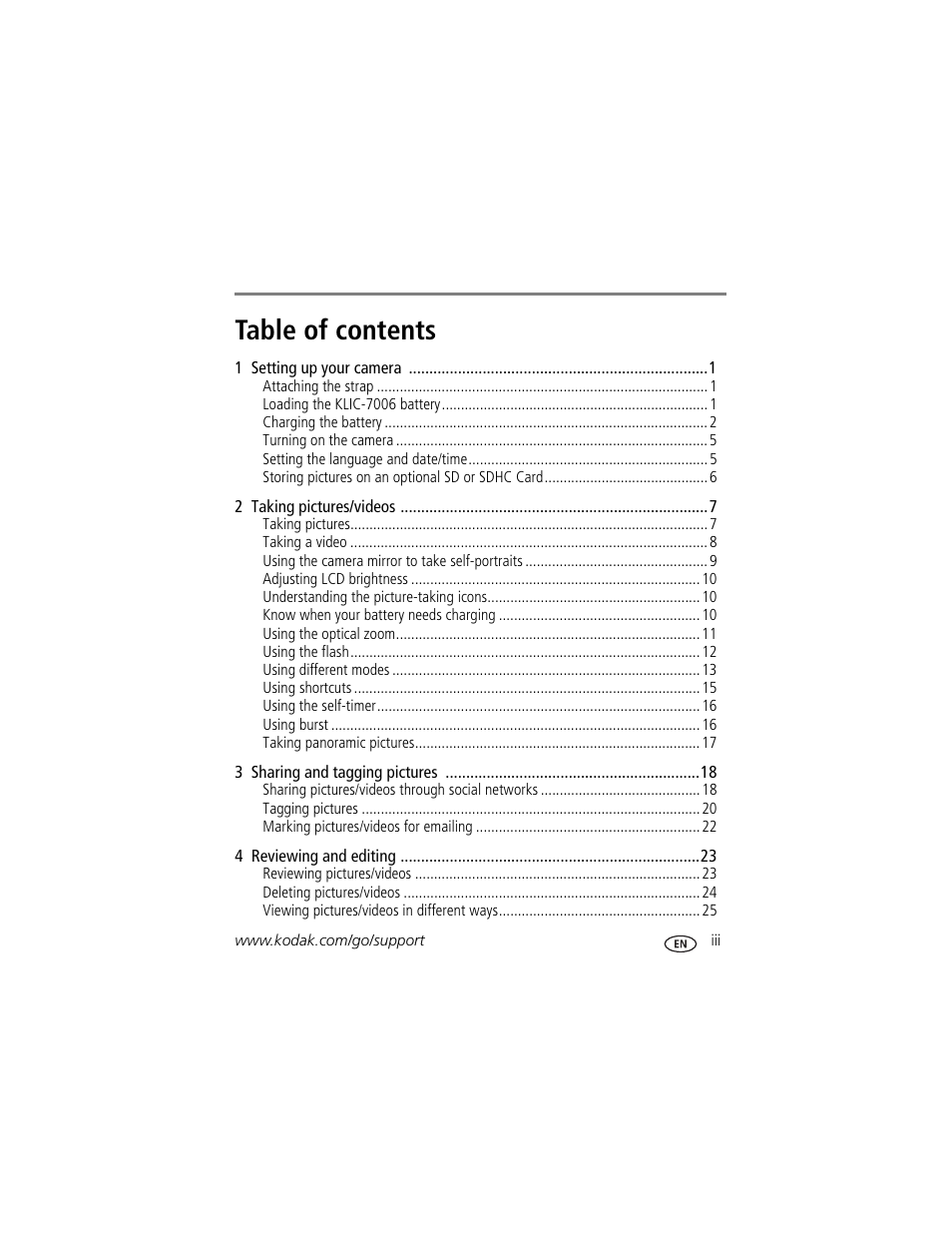 Kodak MINI M200 User Manual | Page 5 / 69