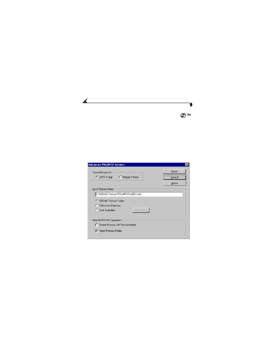 Changing the transfer settings on a pc | Kodak PALM m500 User Manual | Page 16 / 56
