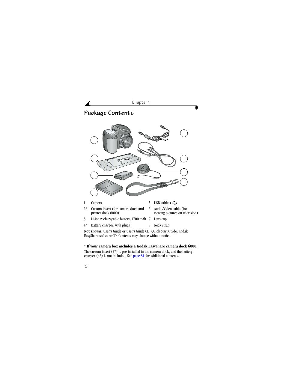 Package contents | Kodak DX6490 User Manual | Page 14 / 142