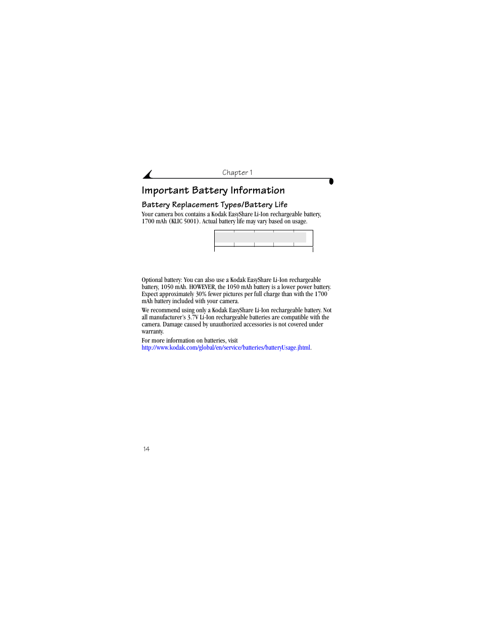 Important battery information, Battery replacement types/battery life | Kodak DX6490 User Manual | Page 26 / 142