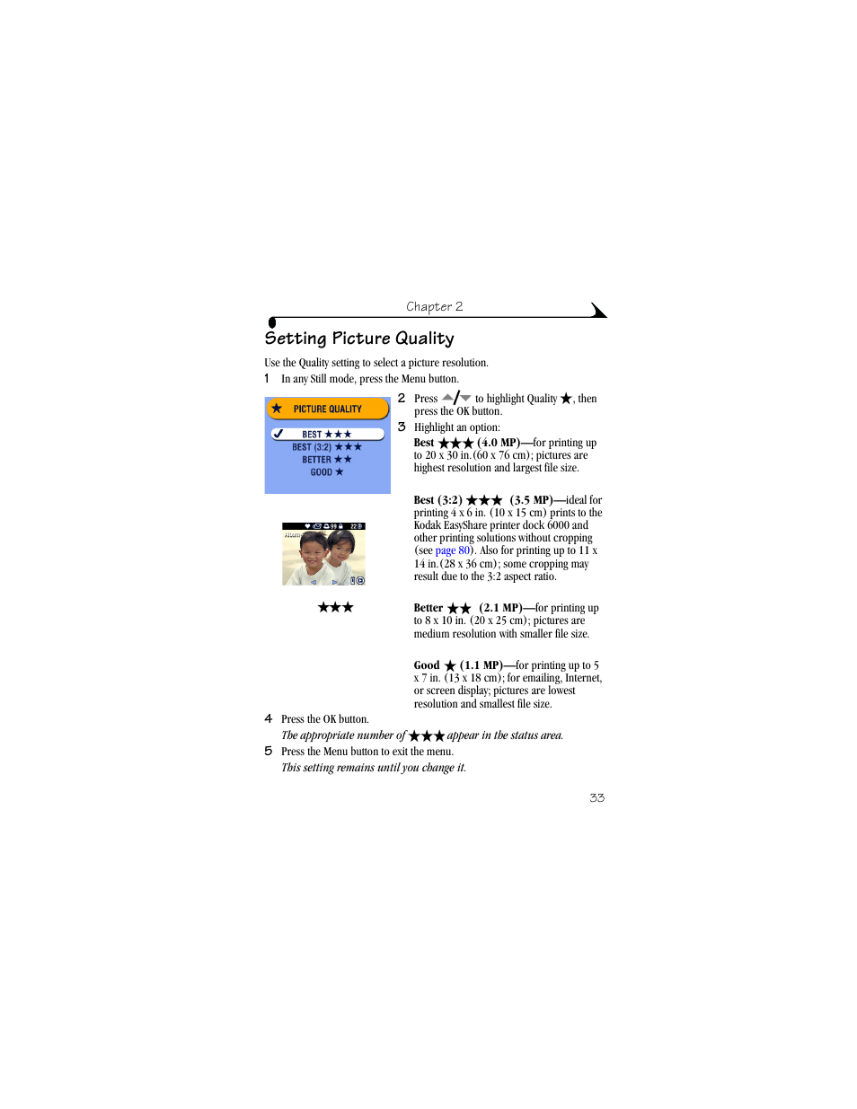 Setting picture quality | Kodak DX6490 User Manual | Page 45 / 142