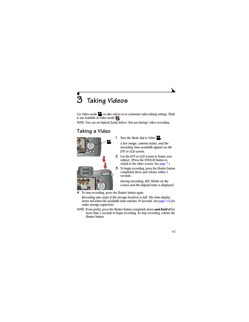 3 taking videos, Taking a video, Taking videos | Kodak DX6490 User Manual | Page 57 / 142