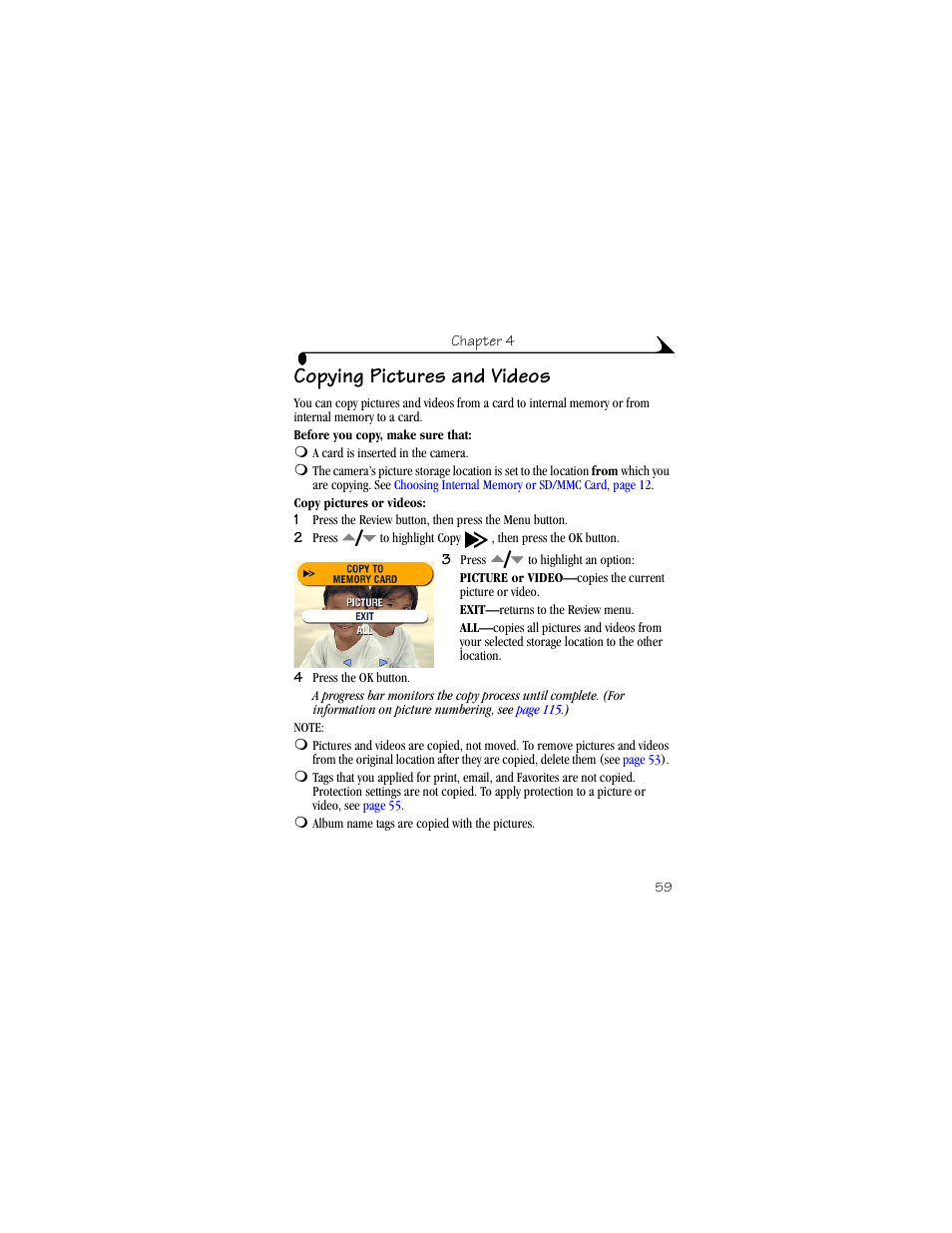 Copying pictures and videos | Kodak DX6490 User Manual | Page 71 / 142