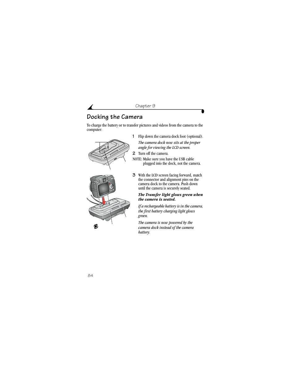 Docking the camera | Kodak DX6490 User Manual | Page 96 / 142