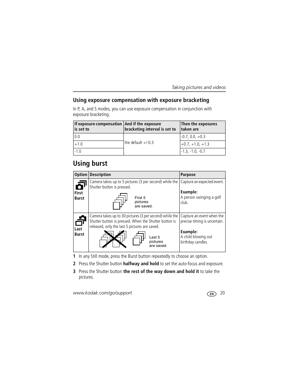 Using burst | Kodak Z730 User Manual | Page 27 / 79