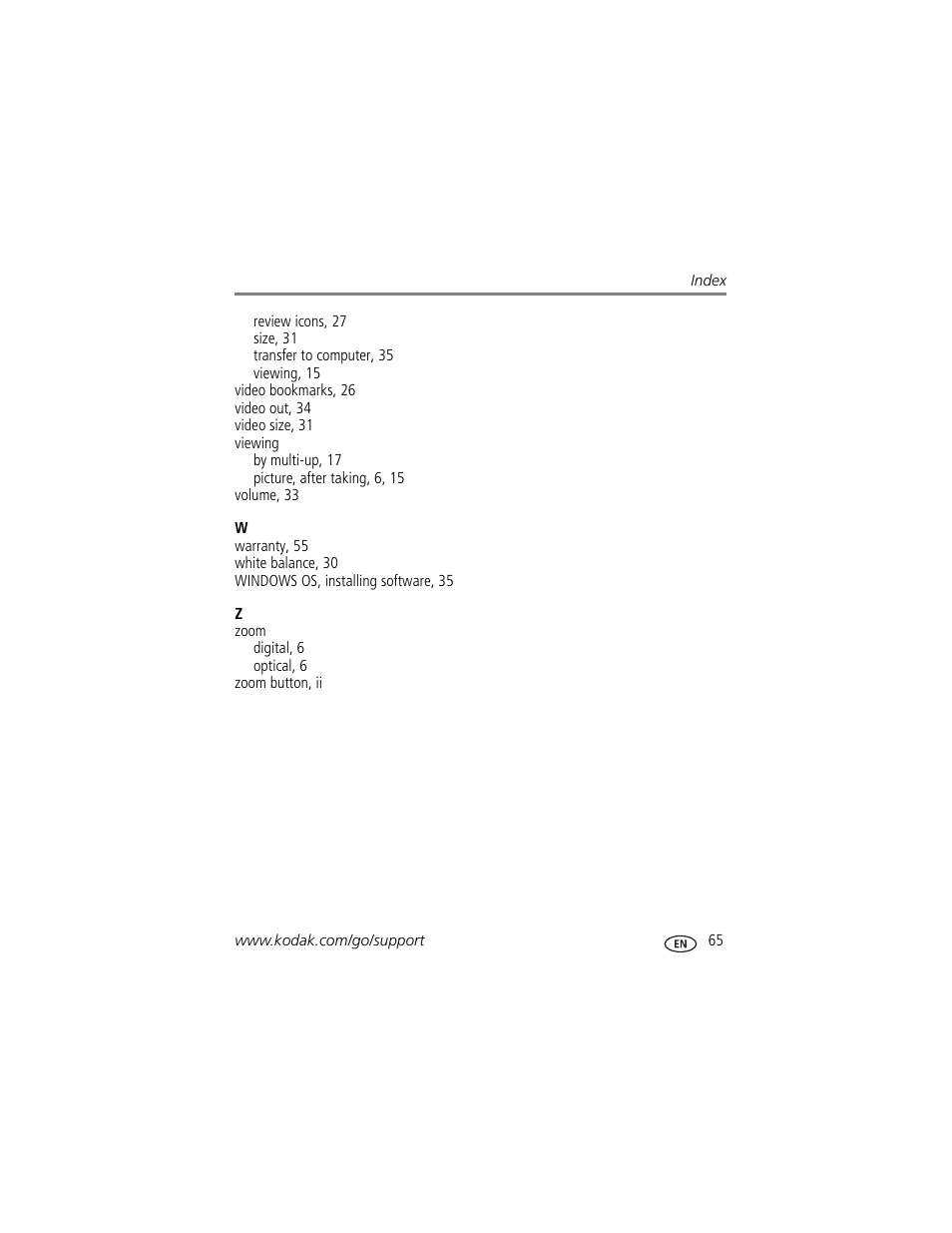 Kodak M340 User Manual | Page 71 / 71