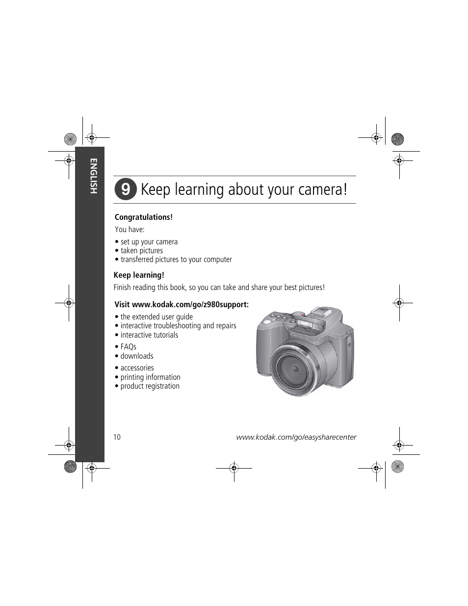 Keep learning about your camera | Kodak Z980 User Manual | Page 10 / 28