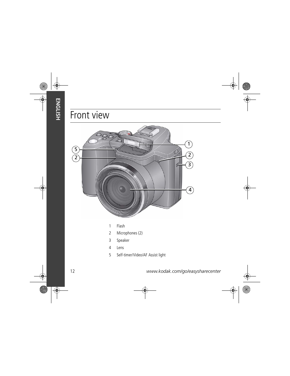 Front view | Kodak Z980 User Manual | Page 12 / 28