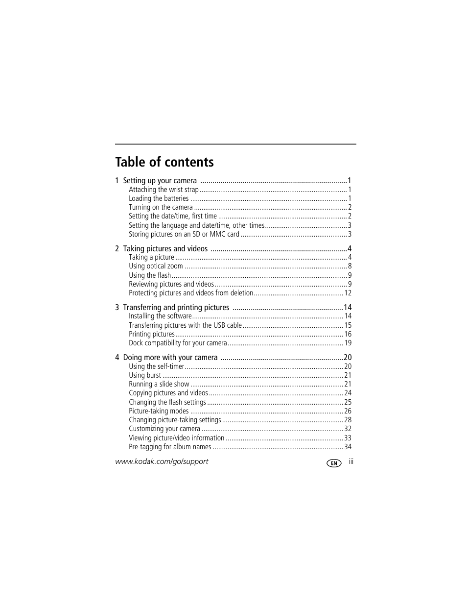 Kodak CD33 User Manual | Page 5 / 75