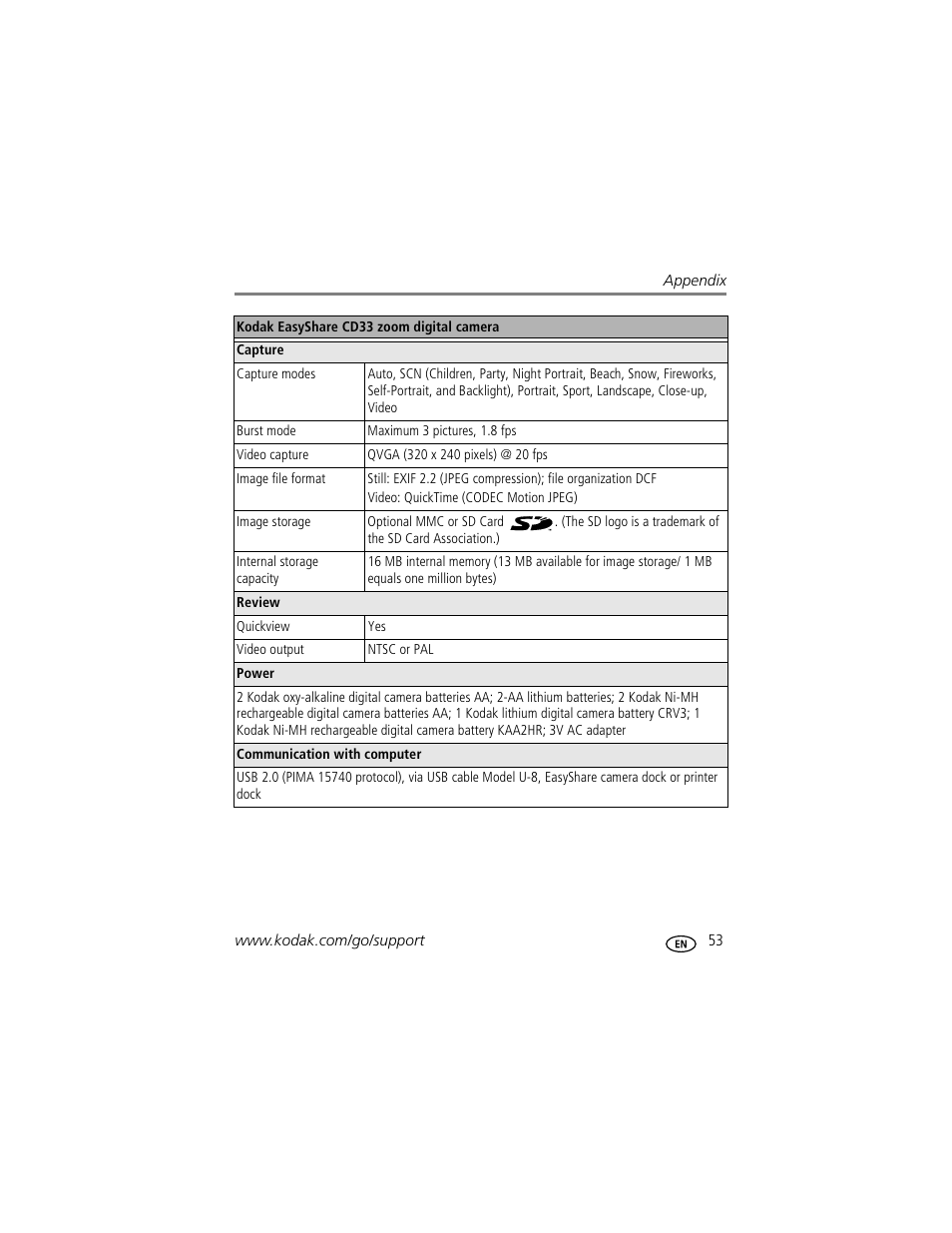 Kodak CD33 User Manual | Page 59 / 75