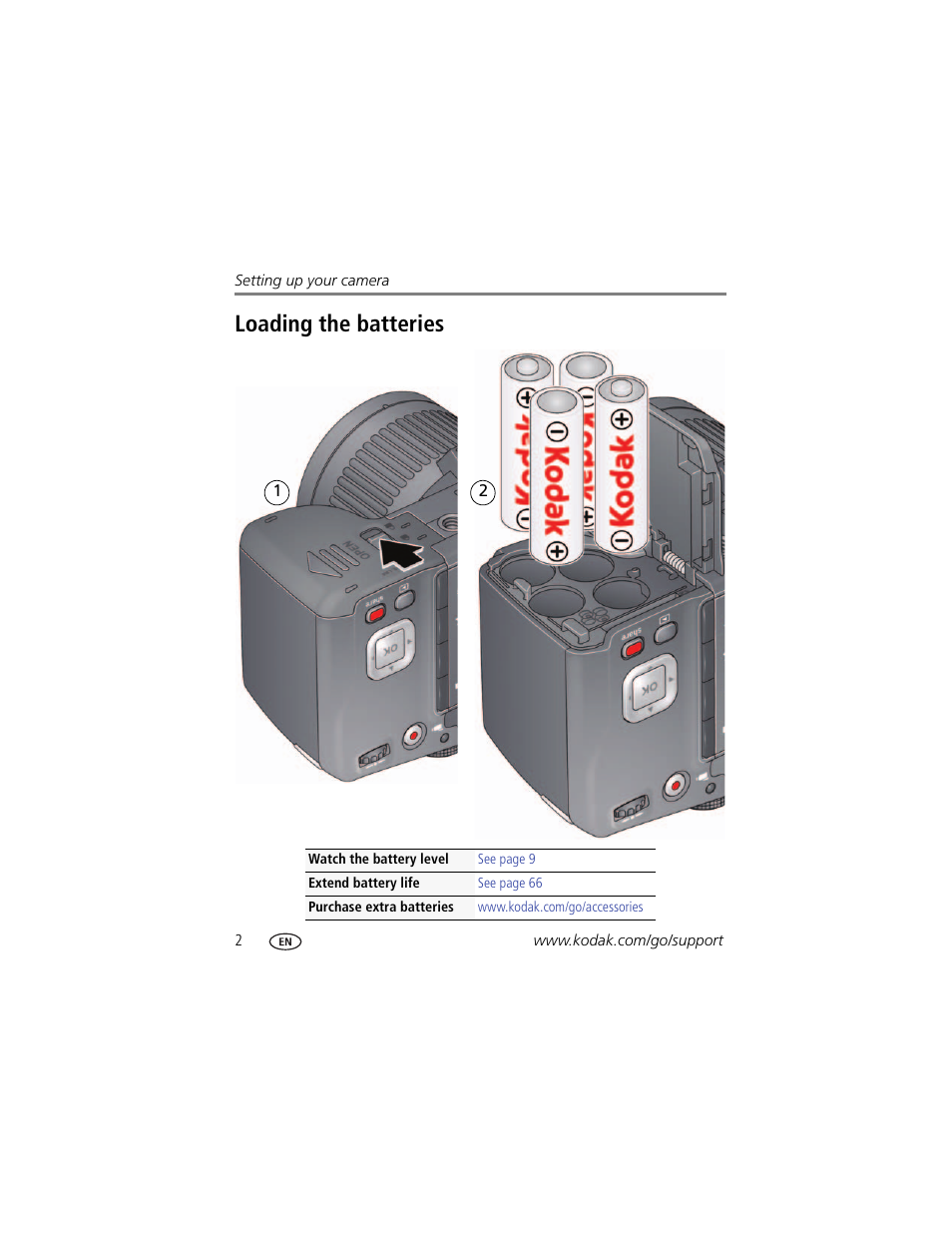 Loading the batteries | Kodak MAX Z990 User Manual | Page 10 / 84