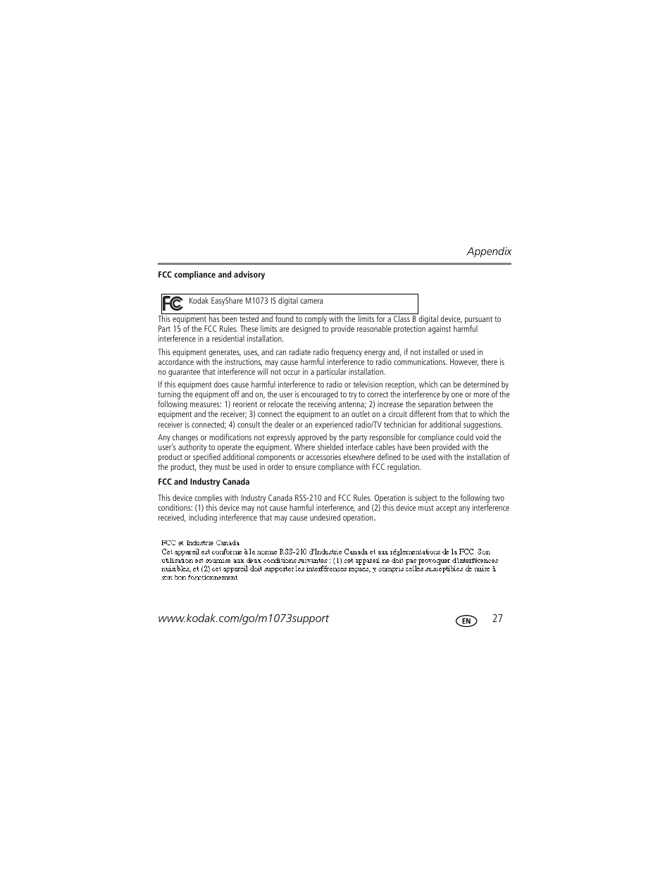 Kodak M1073 IS User Manual | Page 27 / 29