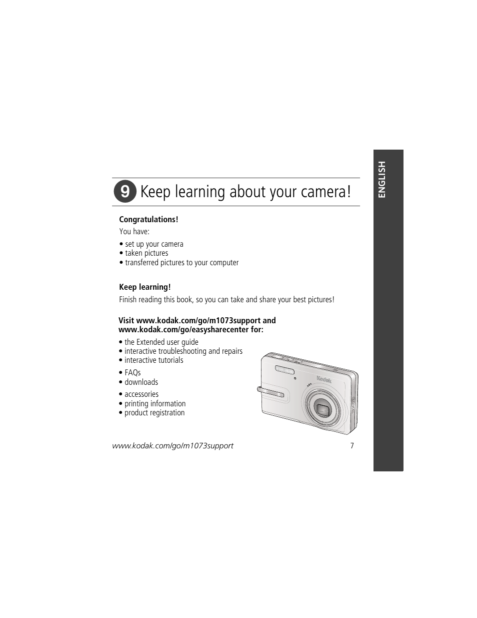 Keep learning about your camera | Kodak M1073 IS User Manual | Page 7 / 29