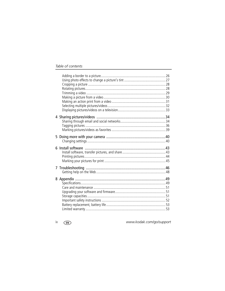Kodak M5350 User Manual | Page 6 / 70