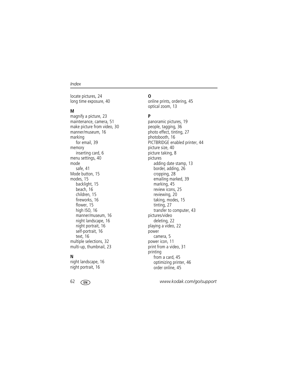 Kodak M5350 User Manual | Page 68 / 70