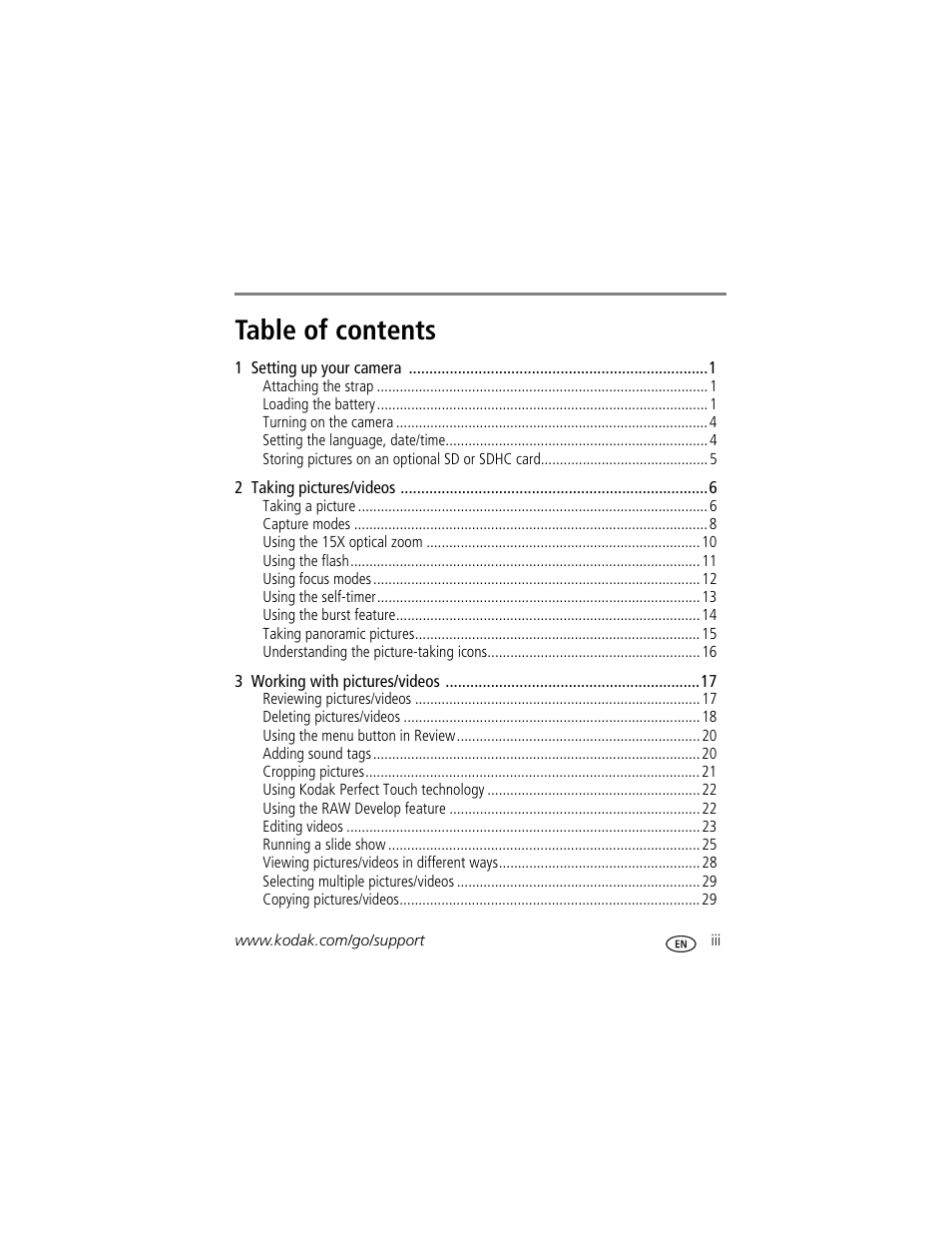 Kodak Z1015 IS User Manual | Page 5 / 77