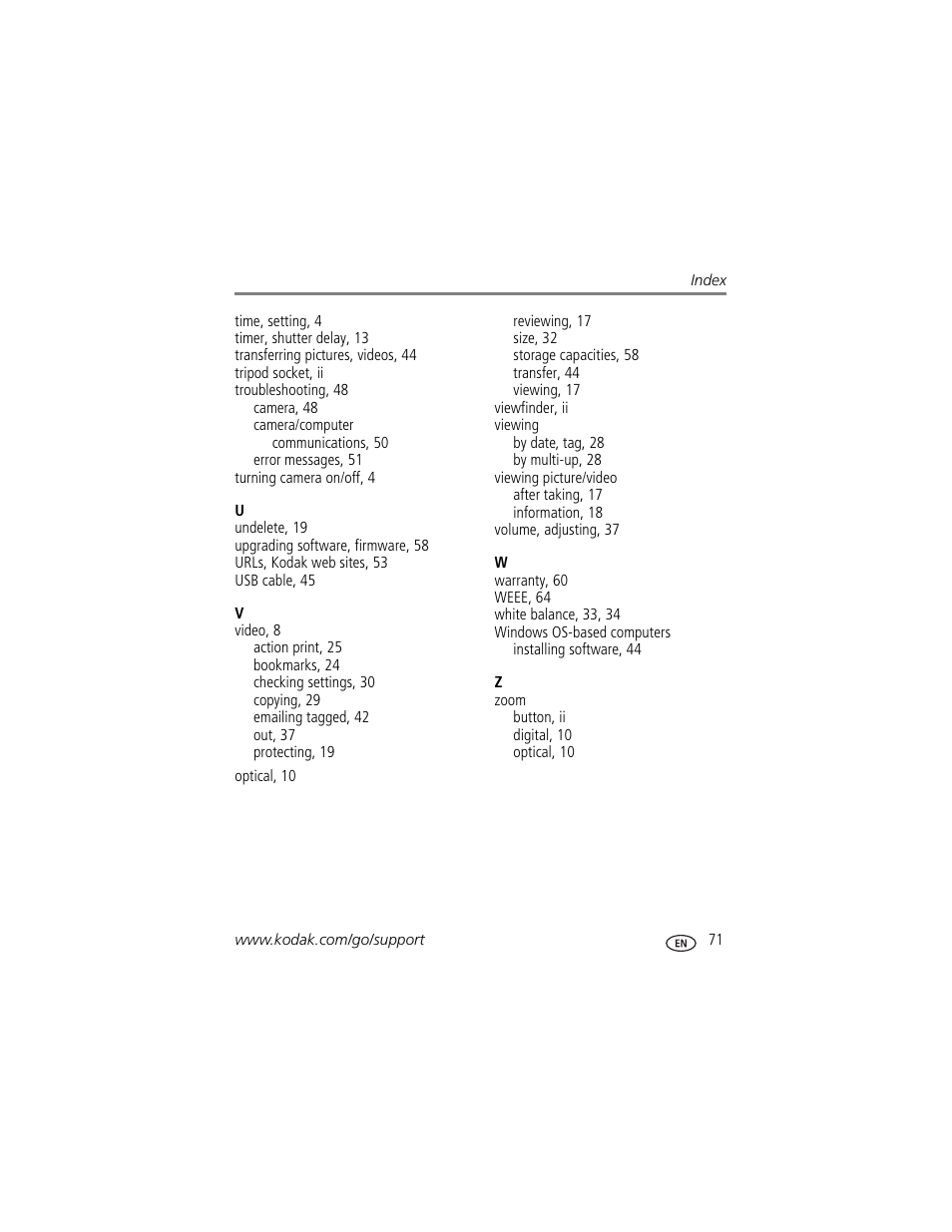 Kodak Z1015 IS User Manual | Page 77 / 77