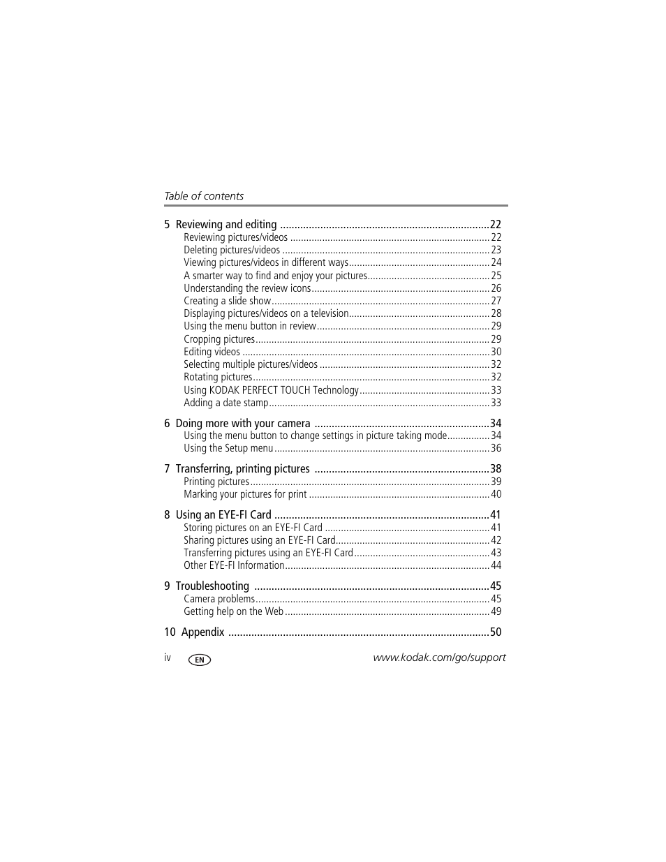 Kodak SPORT C135 User Manual | Page 6 / 71