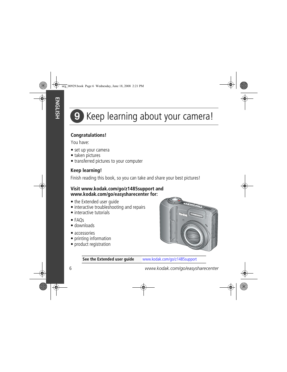 Keep learning about your camera | Kodak Z1485 IS User Manual | Page 6 / 29