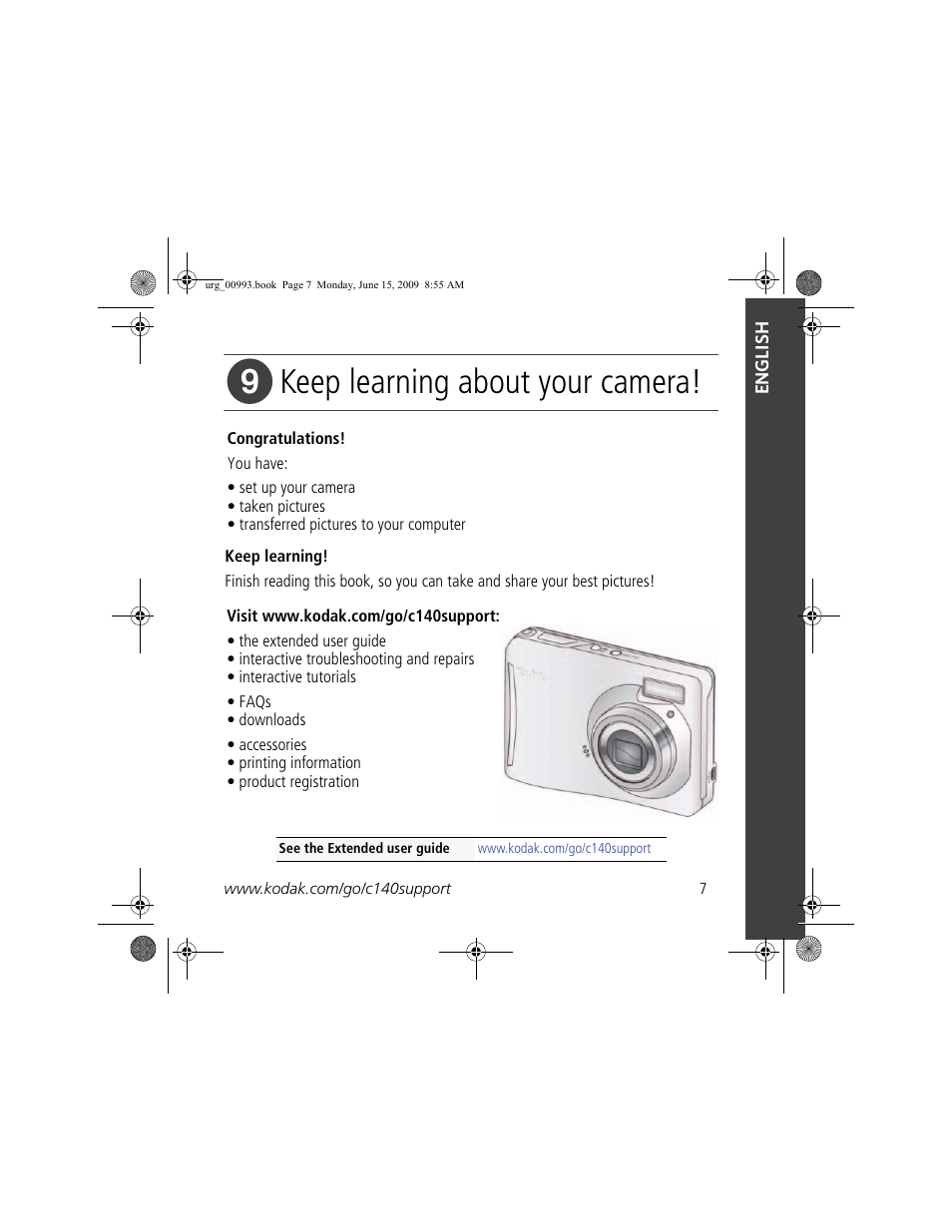 Keep learning about your camera | Kodak C140 User Manual | Page 7 / 26