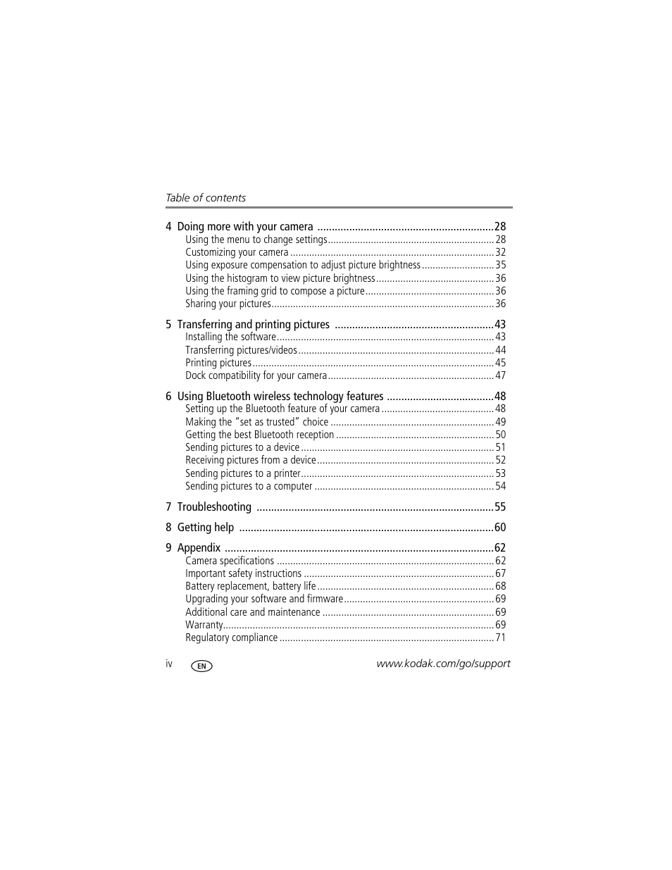 Kodak V610 User Manual | Page 6 / 87